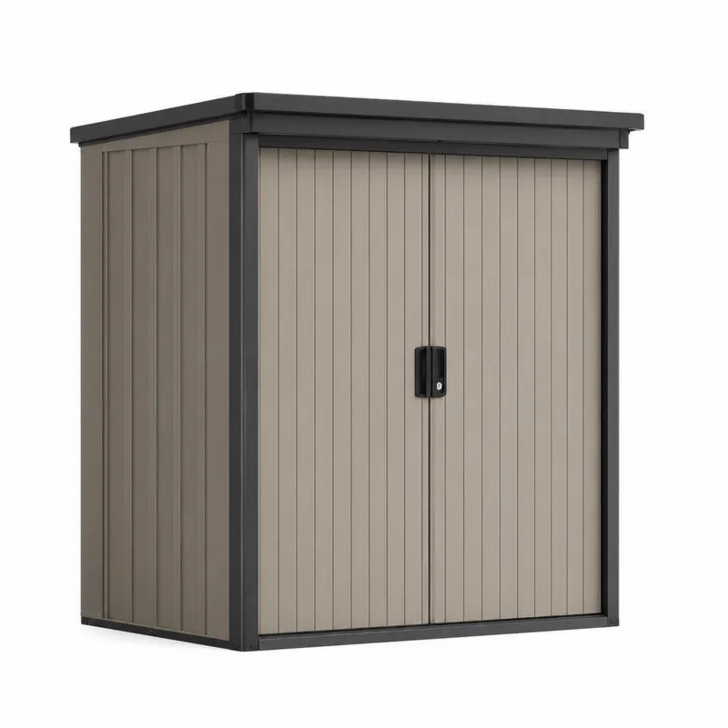 Szopa ogrodowa z metalu i polipropylenu brązowa 200x100x210 cm
