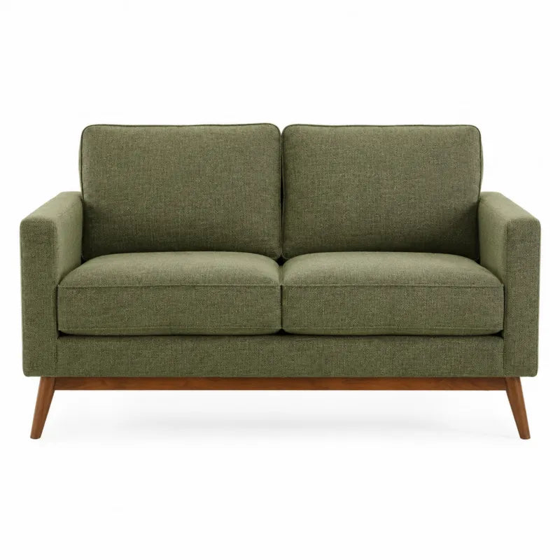 Sofa dwuosobowa, tkanina poliestrowa, zielona, 120x80x85 cm
