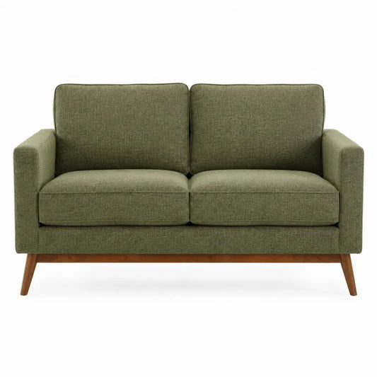 Sofa dwuosobowa, tkanina poliestrowa, zielona, 120x80x85 cm