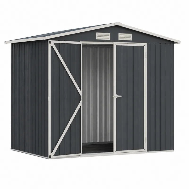 Metalowa Szopa Ogrodowa Stal Galwanizowana 195x122x180cm Antracyt