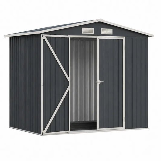 Metalowa Szopa Ogrodowa Stal Galwanizowana 195x122x180cm Antracyt