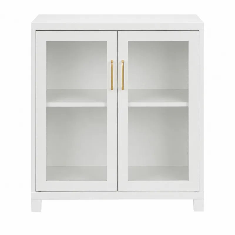 Szafka z drzwiami szklanymi MDF biała 75x40x90 cm