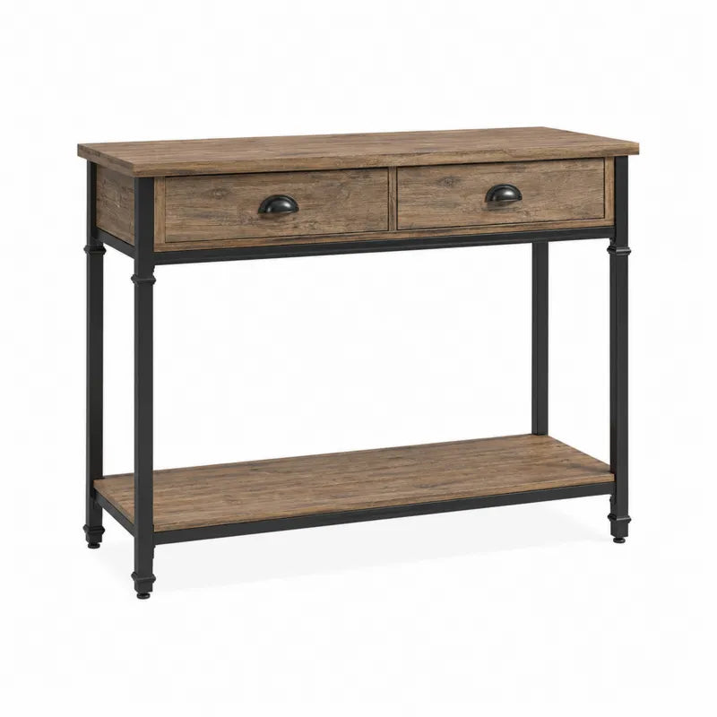 Stolik konsolowy z MDF i stali 101 cm z szufladami