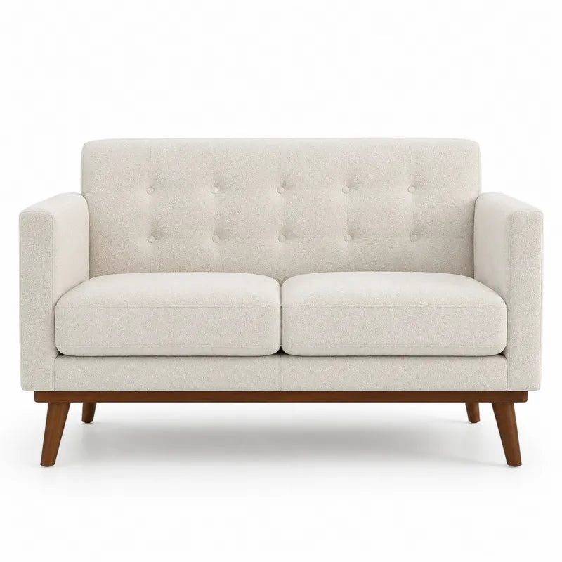 Dwuosobowa sofa z tkaniny beżowa 150x85x75 cm