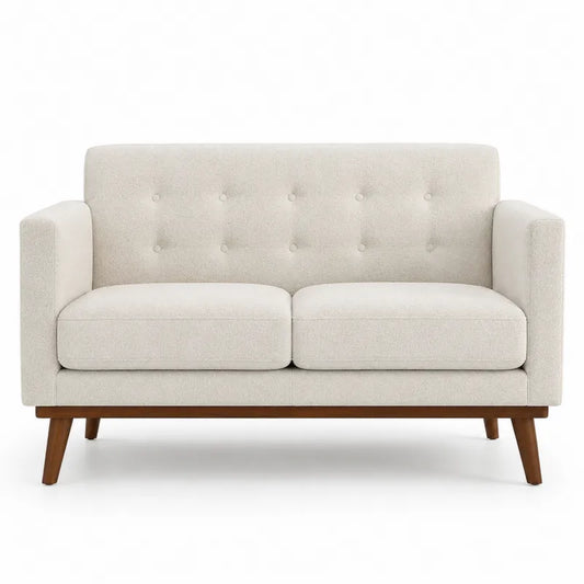 Dwuosobowa sofa z tkaniny beżowa 150x85x75 cm