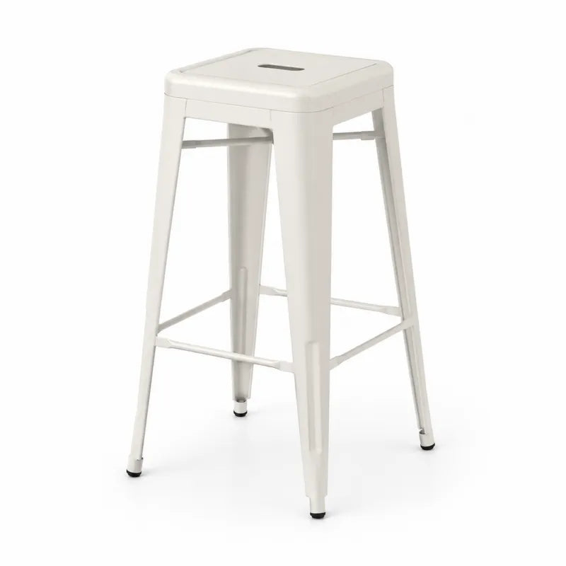 Stołek barowy stalowy biały 75 cm