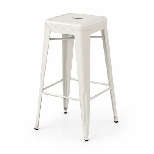 Stołek barowy stalowy biały 75 cm